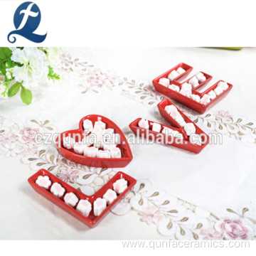 A to Z 26 LOVE Letter Ceramic Plates